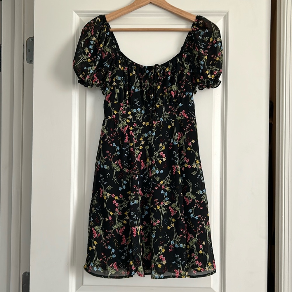 Tanya Floral Front Tie Mini Dress xs